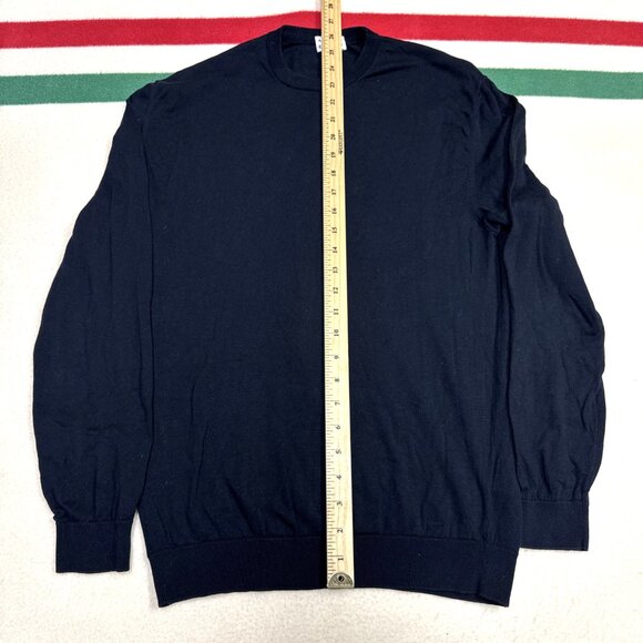 ASKET The Cotton Sweater Mens‎ Size M Short Dark Navy 100% Organic Cotton - Picture 3 of 8